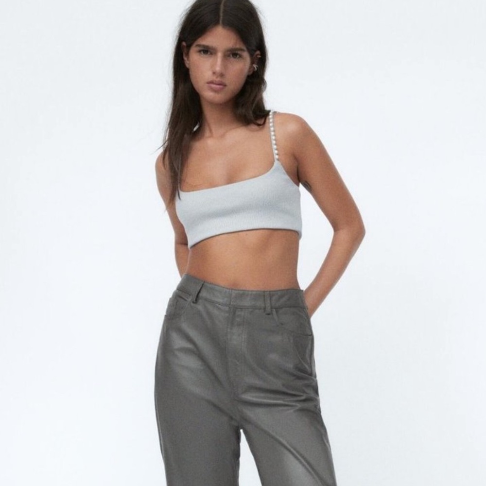 Zara Ribbed Knit Crop Top - Picture 2 of 4